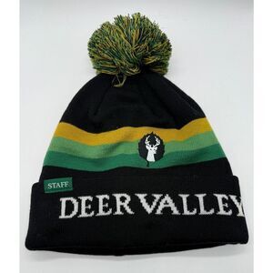 Deer Valley Ski Resort STAFF Skiing Beanie Hat Park City, UT Utah Pom